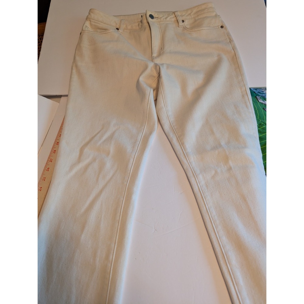 Lands End Women's Ivory Jeans Size 14 Petite